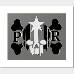 Puerto Rico flag skull and crossbones Posters and Art